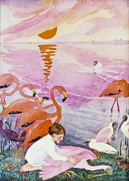 "OH, POOR BIRD," HE CRIED SUDDENLY,
"OPEN YOUR WINGS AND FLY AWAY!"