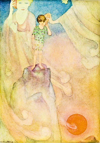 ONE OF THE MIST PEOPLE&mdash;HELD THE
SHELL TO MARTIN'S EAR&mdash;AND MARTIN
KNEW&mdash;THAT IT WAS THE VOICE OF
THE SEA.