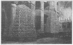 INTERIOR OF ST. MARK'S: CHAPEL OF THE CRUCIFIX PROTECTED
BY SANDBAGS AND MATTRESS-LIKE SHEATHS