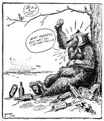 [American Cartoons]
Under His New Colonel&mdash;R. E. Morse
&mdash;Bushnell for Central Press Association.]