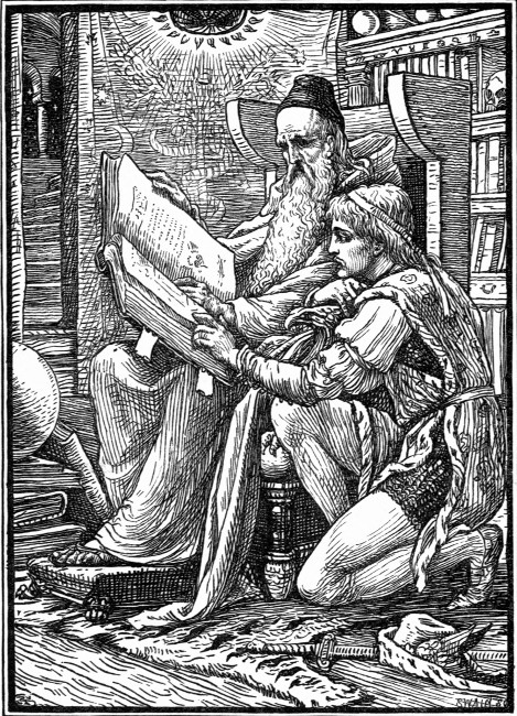 "'Tis their daughter, Princess Joan," said the wizard with a
sigh. "But do not look at her, my son, for she will bring nothing but
trouble to all who know her."&mdash;P. 87.