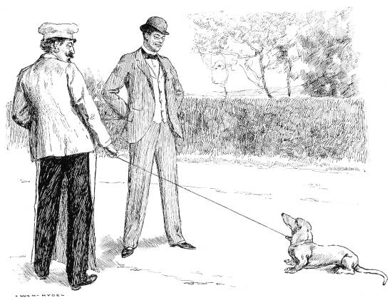 "THE DOG WAS FOLLOWING AT THE EXTREME LENGTH OF HIS
CORD"