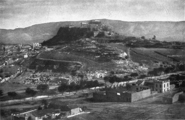 THE ACROPOLIS, WITH A VIEW OF THE AREOPAGUS AND MOUNT
HYMETTUS, FROM THE WEST