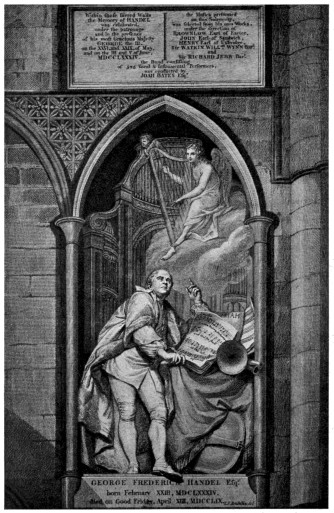 HANDEL&rsquo;S MONUMENT IN WESTMINSTER ABBEY.

(In the &ldquo;Poets&rsquo; Corner.&rdquo;)