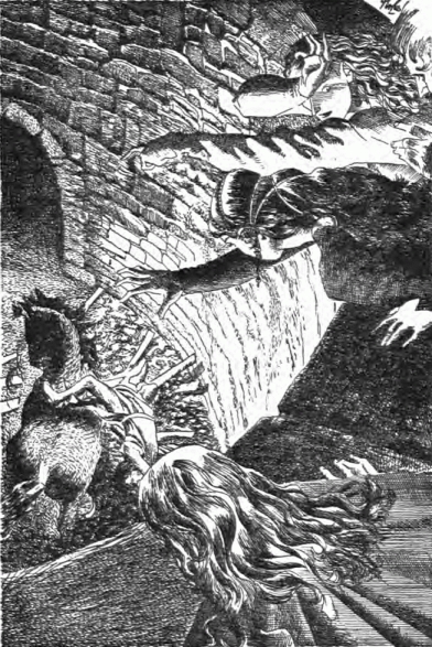 De Edel vrouwe Aye riep zeer jammerlijk: Och hij is
dood, ziet daar ligt hij.