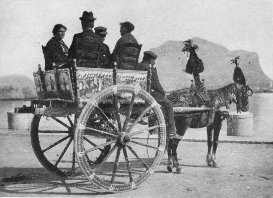 “There is nothing to equal the Sicilian cart, carved,
yellow, panelled.”