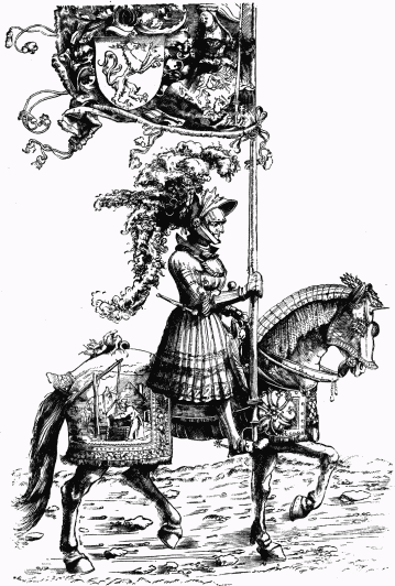 FIG. 48.&mdash;Horseman. From “The Triumph of Maximilian.”