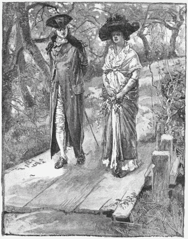 FIG. 87.&mdash;
“Nay, Love, ’tis you who stand
With almond clusters in your clasping hand.”
Engraved by T. Cole.