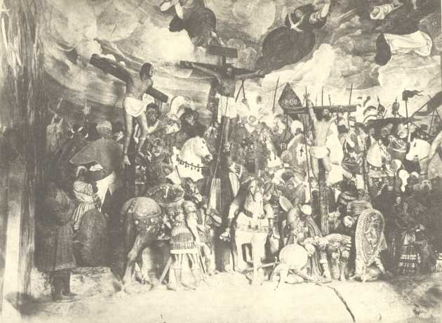 Plate XVI.  Gaudenzio Ferrari&rsquo;s &ldquo;Crucifixion.&rdquo;
 General View, looking towards the Bad Thief