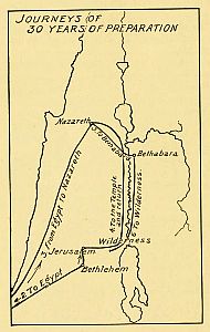 map: JOURNEYS OF 30 YEARS OF PREPARATION