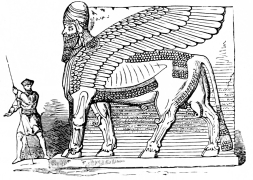 Fig. 67.&mdash;Winged Bull from Nimrud. (British Museum.)