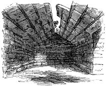 Fig. 135.&mdash;Interior of a Structure upon Mount Ocha,
Eubœa.