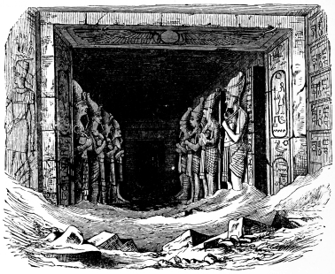 Fig. 25.&mdash;Hall of the Rock-cut Temple of Abou-Simbel.