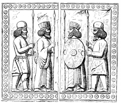 Fig. 92.&mdash;Relief from the Stairs of the Palace of
Darius.