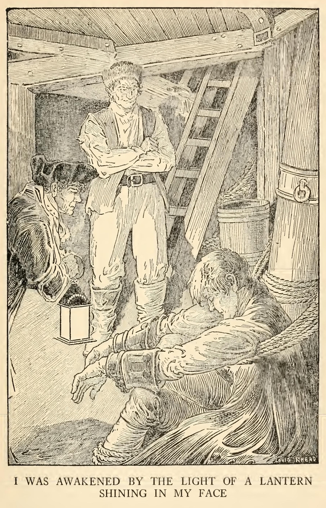 I was awakened by the
light of a lantern shining in my face