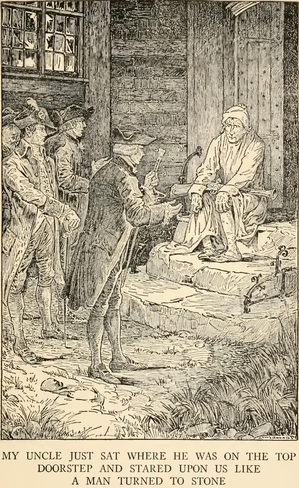 My uncle just sat where he
was on the top doorstep and stared upon us like a man turned to stone