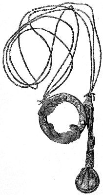Fig.
437.&mdash;Three-strand medicine cord (Apache).