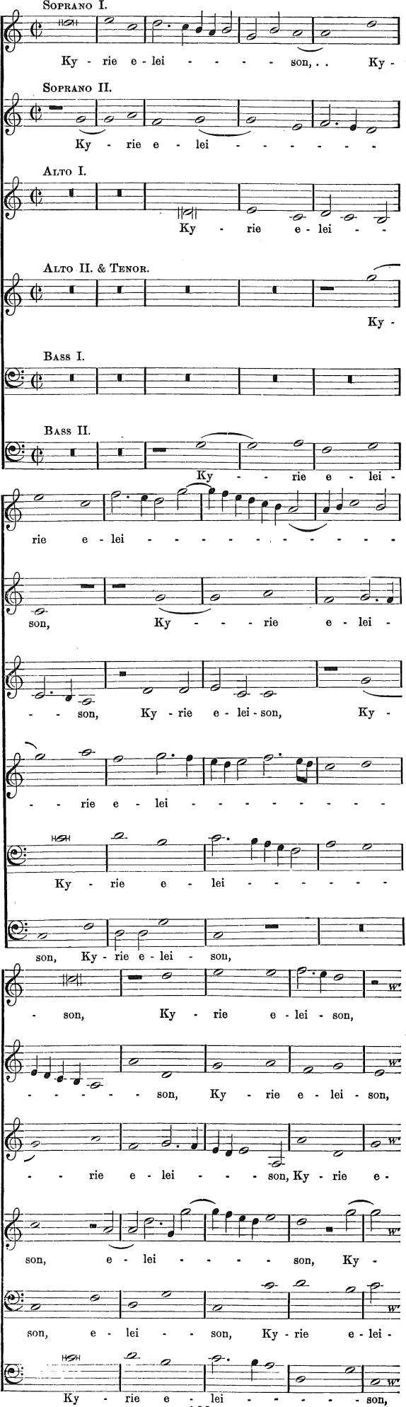 Fragment of Kyrie, from the Mass of Pope Marcellus. Novello&rsquo;s Edition. Palestrina.