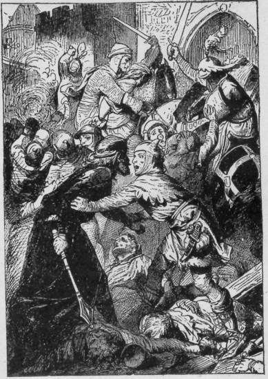 �Katsokaa mit� teette!� huusi Wamba. �Eih�n tuo ole
mik��n Rowena-neiti.�