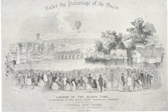 &lsquo;Old London&rsquo; at the Surrey Zoological Gardens.
After a lithograph published by Webb, 1844