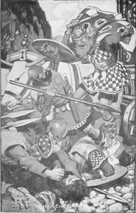 Then all of a sudden Frey leaped from the cart into
the midst of the fight