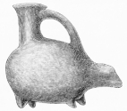 No. 151. Terra-cotta Vase in the form of an Animal, from
the Trojan Stratum (10 M.).