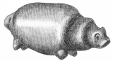 No. 159. Bright Red Terra-cotta Image of a Hippopotamus
(7 M.)
