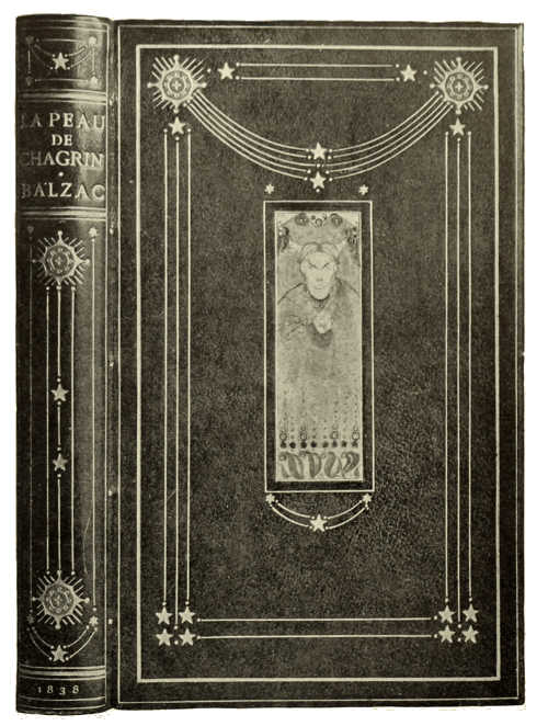 BOOKBINDING IN DONKEY HIDE, WITH VELLUCENT PANEL AND
GOLD TOOLING DESIGNED BY O. CARLETON SMYTH, EXECUTED BY CEDRIC CHIVERS
OF BATH