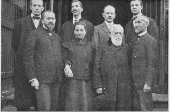 FACULTY AND AMERICAN STUDENTS AT THE MISSIONS-HAUS,
KATTOWITZ

The young men are members of the Pennsylvania Y. M. C. A. Expedition for
the Study of Immigration. The school is strategically situated where
three empires meet. It is non-sectarian and interdenominational;
permeating the East with Christian ideas.