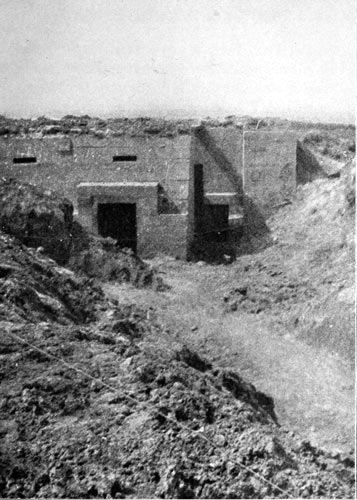 View from rear of a typical German reinforced
concrete machine-gun emplacement
