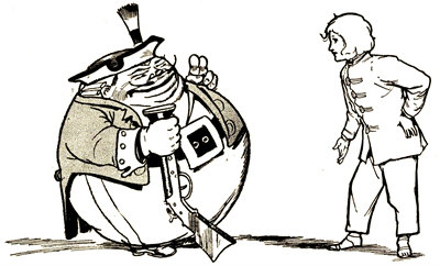 the another soldier was the shortest and fattest person Chick had
ever beheld