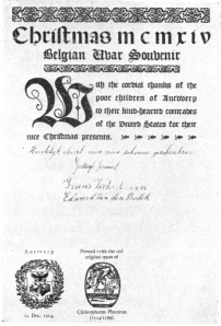 The Belgian children’s Christmas card, printed at the
Plantin Museum in Antwerp