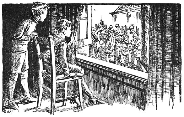 Hij schoot naar &rsquo;t raam en&mdash;