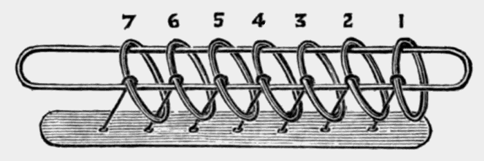 seven rings
around a long, narrow loop
