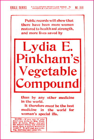 Advertisement for Lydia E. Pinkham's Vegetable Compound