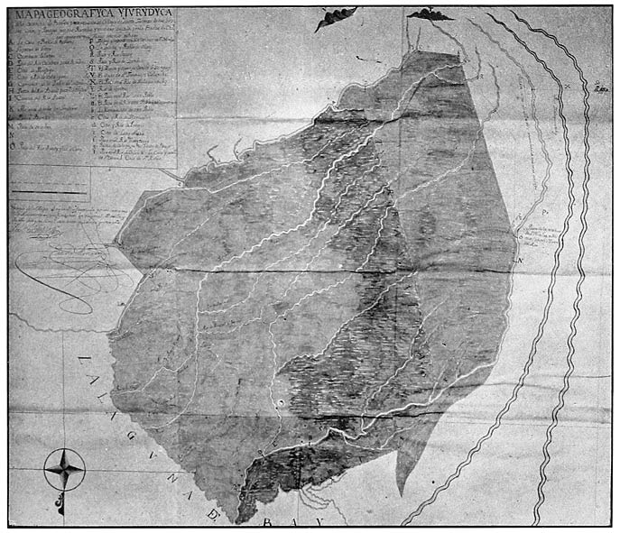 Chart of the stockfarm of Bi&ntilde;&aacute;n, belonging to the College of Santo Tom&aacute;s, of Manila, 1745; by the land-surveyor Francisco Alegre