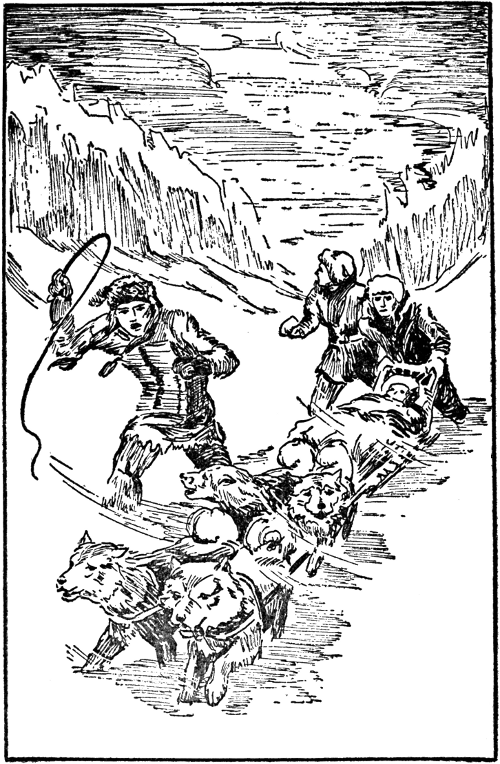 Wrapped in blankets, Sandy still lay on the hastily improvised sled.
(Page 127)