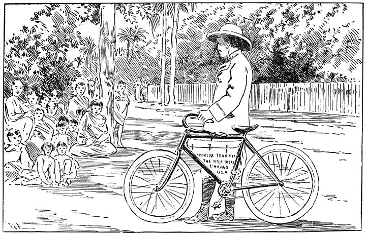 THE BICYCLE SURPRISES THE BURMANS.&mdash;(See Page 81.).