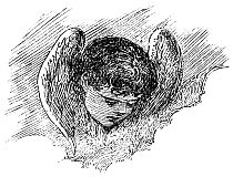 cherub in shadow looking down