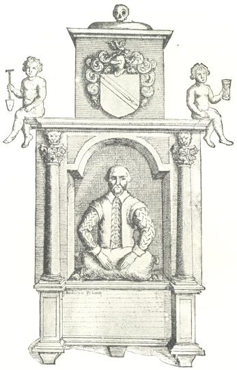 The Monument in Dugdale&rsquo;s &ldquo;History of the
Antiquities of Warwickshire&rdquo; (1656)  (By permission of John
Murray, Esq.)