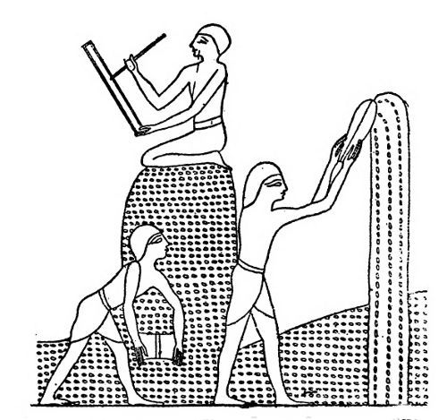 Egyptians Winnowing and Storing Corn in Sacks, and a Scribe
Noting the Quantities.