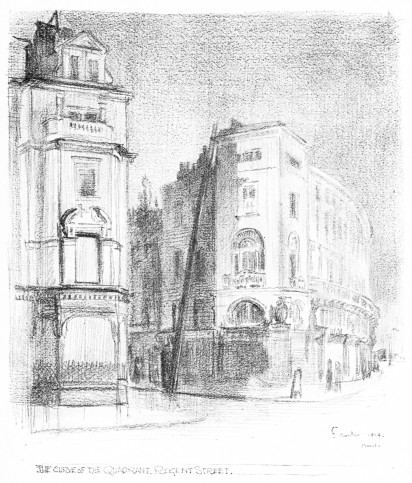 Image unavailable: f. carter 1914.

THE CURVE OF THE QUADRANT. REGENT STREET.