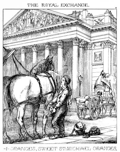 [Image unavailable: THE ROYAL EXCHANGE.

ORANGES, SWEET ST:MICHAEL ORANGES.]