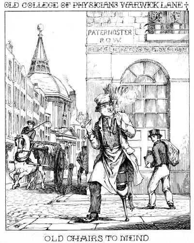 [Image unavailable: OLD COLLEGE OF PHYSICIANS WARWICK LANE.

OLD CHAIRS TO MEND.]