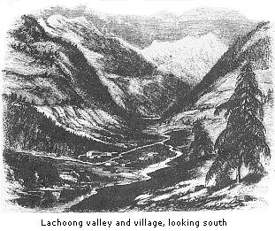 Lachoong valley and
village, looking south