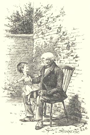 Child on old man&rsquo;s knee