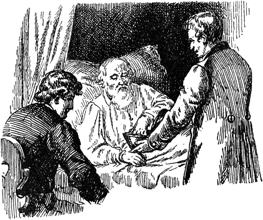 Albrechts Vater verteilt
  seine Güter.