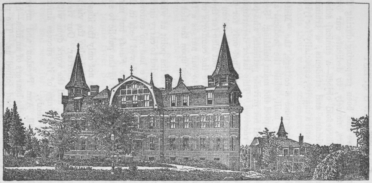 First Buildings of the New England Hospital for
Women and Children, Erected 1872