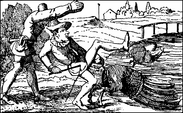 Illustration: ...the Swine-driver
drove them into a water