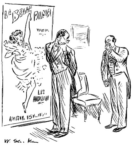 Pierre, however, pretty soon solved the situation
by putting his finger to the side
of his nose